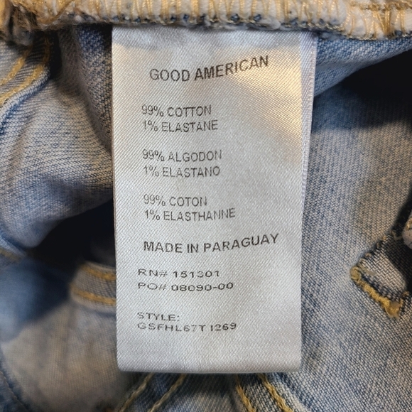 Good American Good Classic Distressed High-Rise Slim Jeans - Picture 6 of 8